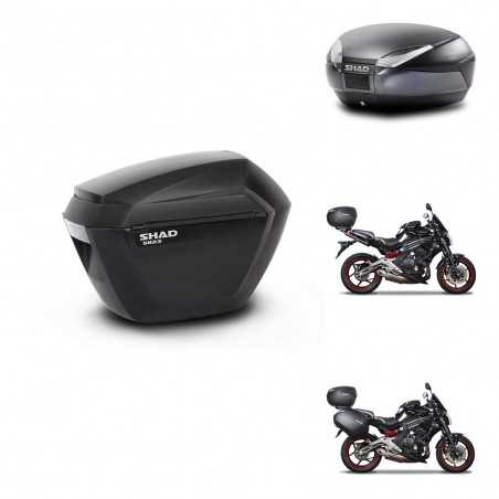 SHAD Baul trasero + maletas laterales herraje montaje 3p SH23 SH48 DARK GREY PREMIUM KIT-271505