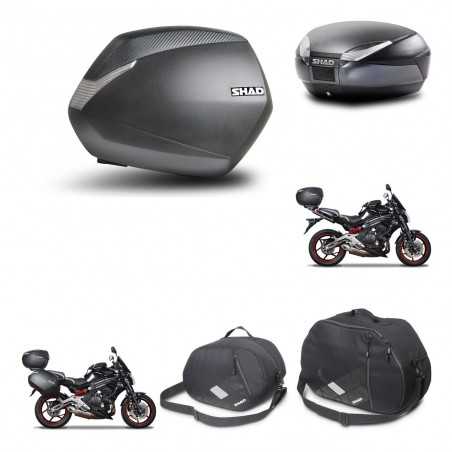 SHAD Baul trasero + maletas laterales herraje montaje accesorios 3p SH36 SH 36 SH48 DARK GREY PREMIUM KIT-271521
