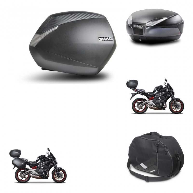 SHAD Baul trasero + maletas laterales herraje montaje bolsa interna 3p SH36 SH 36 SH48 DARK GREY PREMIUM KIT-271522