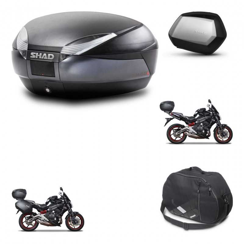 SHAD Side cases + rear trunk + mounting hardware + internal bag + 3p hardware SH48 DARK GREY PREMIUM SC SH35 PREMIUM KIT-271528