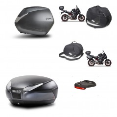 SHAD Baul trasero + maletas laterales herraje montaje accesorios 3p SH36 SH 36 SH48 DARK GREY PREMIUM KIT-271530