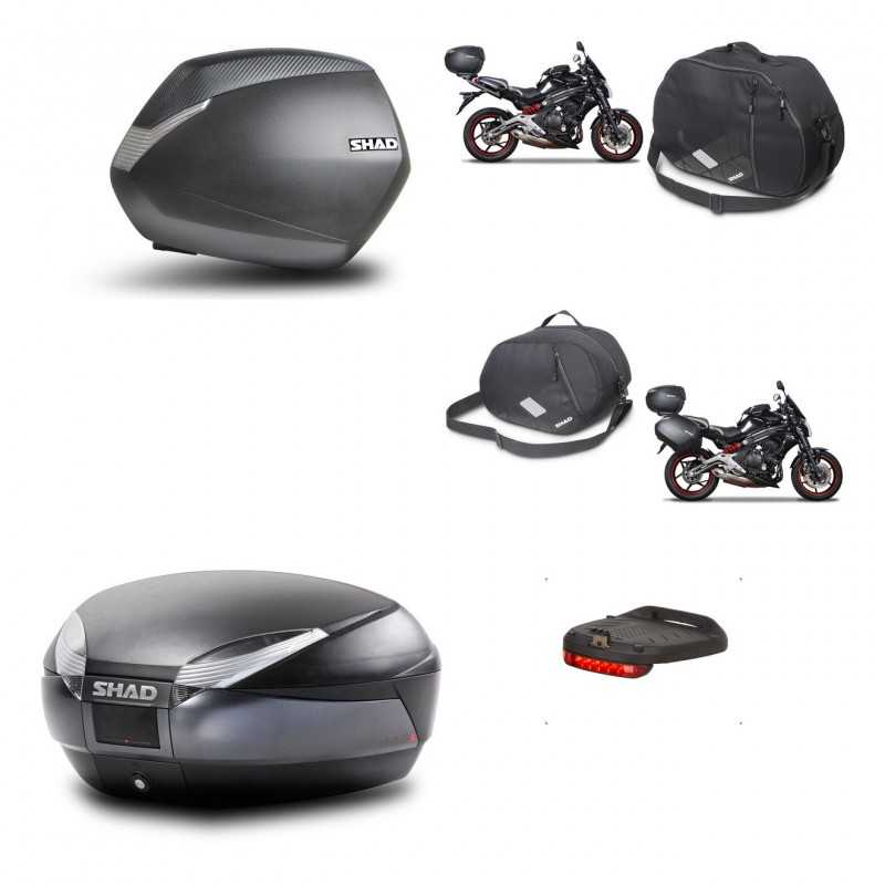 SHAD Baul trasero + maletas laterales herraje montaje accesorios 3p SH36 SH 36 SH48 DARK GREY PREMIUM KIT-271530
