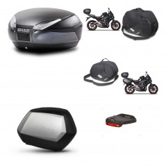 SHAD Maletas laterales + baul trasero herraje montaje accesorios 3p SH48 DARK GREY PREMIUM SC SH35 KIT-271536