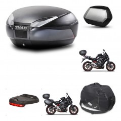 SHAD Maletas laterales + baul trasero herraje montaje accesorios 3p SH48 DARK GREY PREMIUM SC SH35 KIT-271537