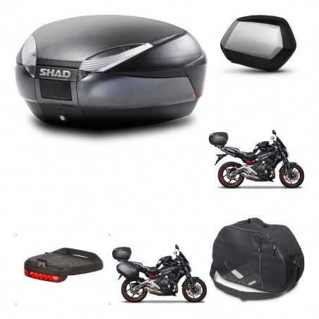 SHAD Side cases + rear trunk + mounting hardware + accessories + 3p hardware SH48 DARK GREY PREMIUM SC SH35 PREMIUM KIT-271537
