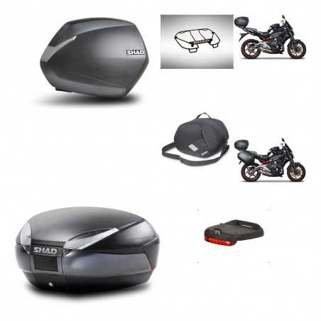 SHAD Baul trasero + maletas laterales accesorios herraje montaje 3p SH36 SH 36 SH48 DARK GREY PREMIUM KIT-271548