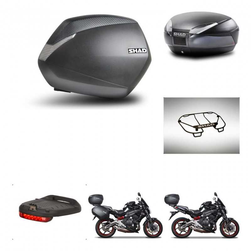 SHAD Baul trasero + maletas laterales accesorios herraje montaje 3p SH36 SH 36 SH48 DARK GREY PREMIUM KIT-271549