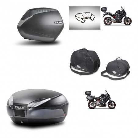 SHAD Baul trasero + maletas laterales accesorios herraje montaje 3p SH36 SH 36 SH48 DARK GREY PREMIUM KIT-271557