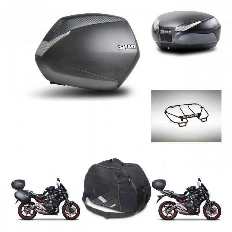 SHAD Baul trasero + maletas laterales accesorios herraje montaje 3p SH36 SH 36 SH48 DARK GREY PREMIUM KIT-271558