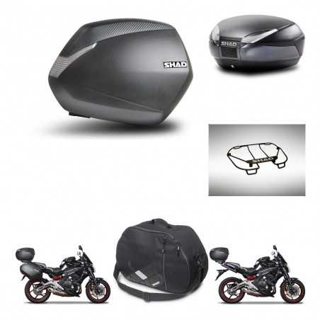 SHAD Rear trunk + side cases + accessories + mounting hardware + 3p hardware SH36 SH 36 SH48 DARK GREY PREMIUM KIT-271558