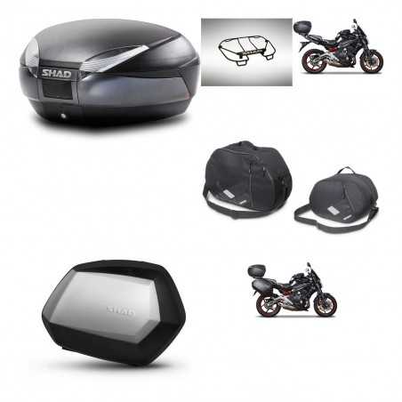 SHAD Maletas laterales + baul trasero accesorios herraje montaje 3p SH48 DARK GREY PREMIUM SC SH35 KIT-271563