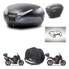 SHAD Maletas laterales + baul trasero accesorios herraje montaje 3p SH48 DARK GREY PREMIUM SH23 ALU KIT-271565
