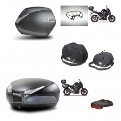 SHAD Rear trunk + side cases + accessories + mounting hardware + 3p hardware SH36 SH 36 SH48 DARK GREY PREMIUM KIT-271566