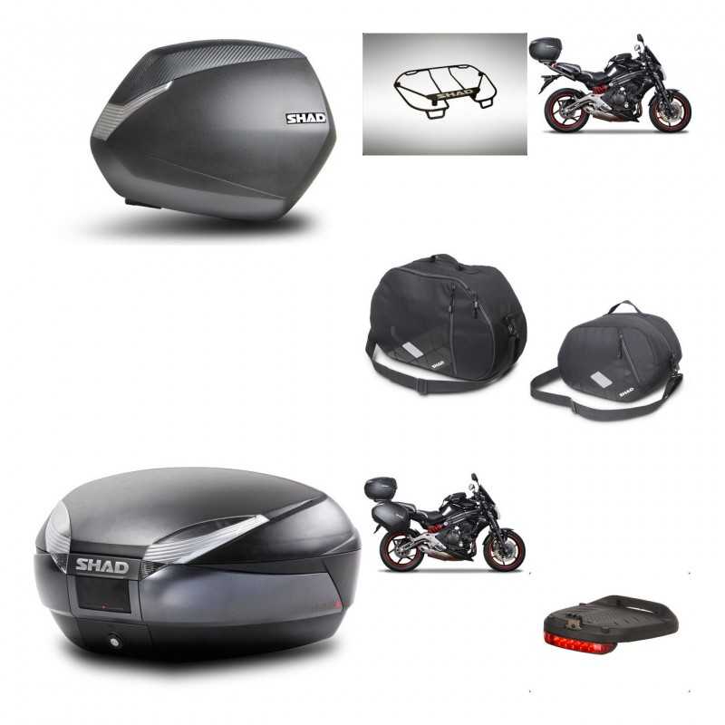 SHAD Baul trasero + maletas laterales accesorios herraje montaje 3p SH36 SH 36 SH48 DARK GREY PREMIUM KIT-271566