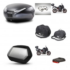 SHAD Maletas laterales + baul trasero accesorios herraje montaje 3p SH48 DARK GREY PREMIUM SC SH35 KIT-271572