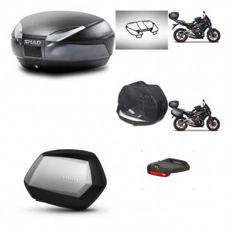 SHAD Maletas laterales + baul trasero accesorios herraje montaje 3p SH48 DARK GREY PREMIUM SC SH35 KIT-271573
