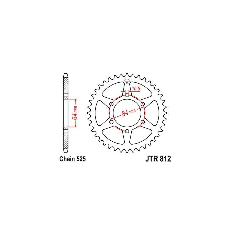 JT SPROCKETS Corona 812 steel 43 dientes R81243