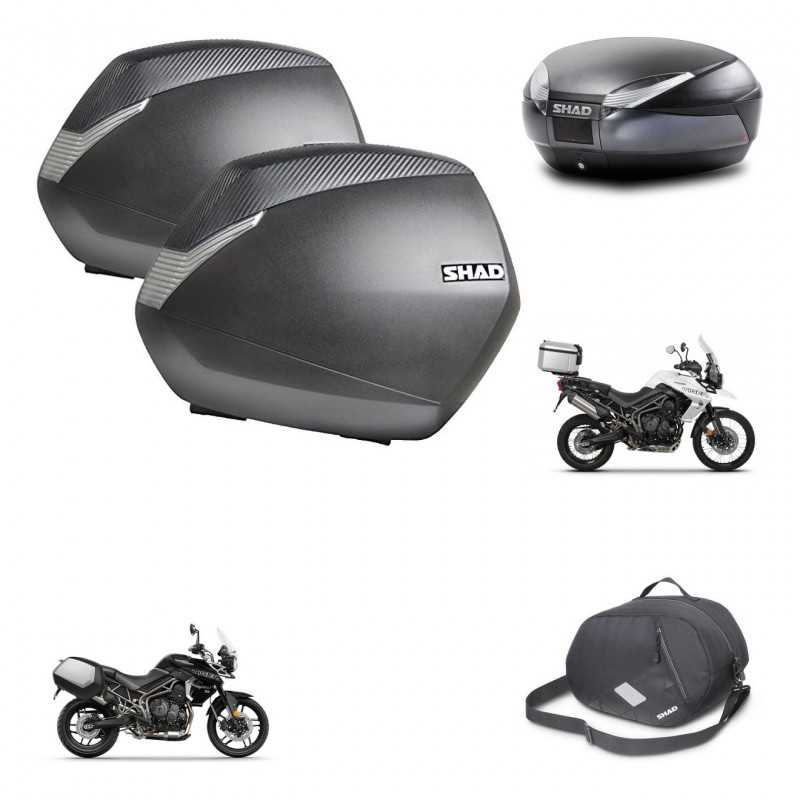 SHAD Baul trasero + maletas laterales herraje montaje bolsa interna 3p SH36 SH 36 SH48 DARK GREY PREMIUM KIT-271647
