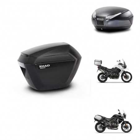 SHAD Baul trasero + maletas laterales herraje montaje 3p SH23 SH48 DARK GREY PREMIUM KIT-271649