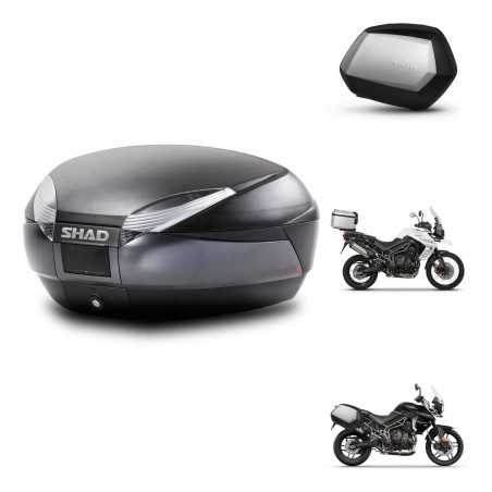 SHAD Side cases + rear trunk + mounting hardware + 3p hardware SH48 DARK GREY PREMIUM SC SH35 PREMIUM KIT-271654