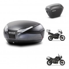 SHAD Maletas laterales + baul trasero herraje montaje 3p SH48 DARK GREY PREMIUM SH23 ALU KIT-271655