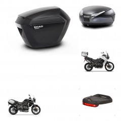 SHAD Baul trasero + maletas laterales herraje montaje luz de freno 3p SH23 SH48 DARK GREY PREMIUM KIT-271658