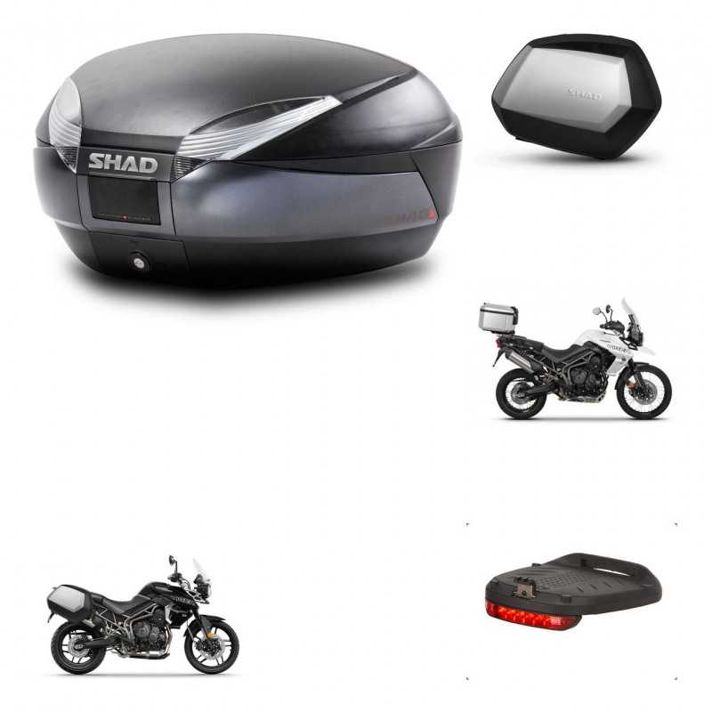 SHAD Side cases + rear trunk + mounting hardware + brake light + 3p hardware SH48 DARK GREY PREMIUM SC SH35 PREMIUM KIT-271663