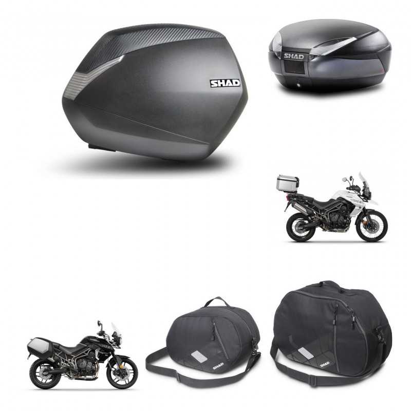 SHAD Baul trasero + maletas laterales herraje montaje accesorios 3p SH36 SH 36 SH48 DARK GREY PREMIUM KIT-271665