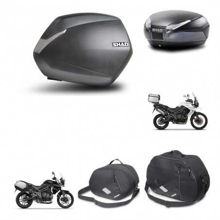 SHAD Baul trasero + maletas laterales herraje montaje accesorios 3p SH36 SH 36 SH48 DARK GREY PREMIUM KIT-271665
