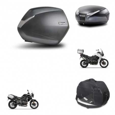 SHAD Baul trasero + maletas laterales herraje montaje bolsa interna 3p SH36 SH 36 SH48 DARK GREY PREMIUM KIT-271666