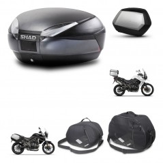 SHAD Maletas laterales + baul trasero herraje montaje accesorios 3p SH48 DARK GREY PREMIUM SC SH35 KIT-271671