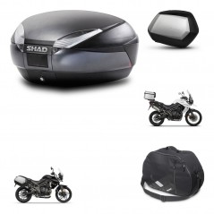 SHAD Maletas laterales + baul trasero herraje montaje bolsa interna 3p SH48 DARK GREY PREMIUM SC SH35 KIT-271672