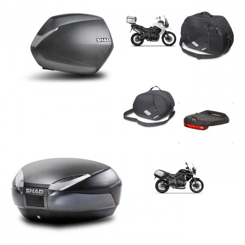 SHAD Baul trasero + maletas laterales herraje montaje accesorios 3p SH36 SH 36 SH48 DARK GREY PREMIUM KIT-271674
