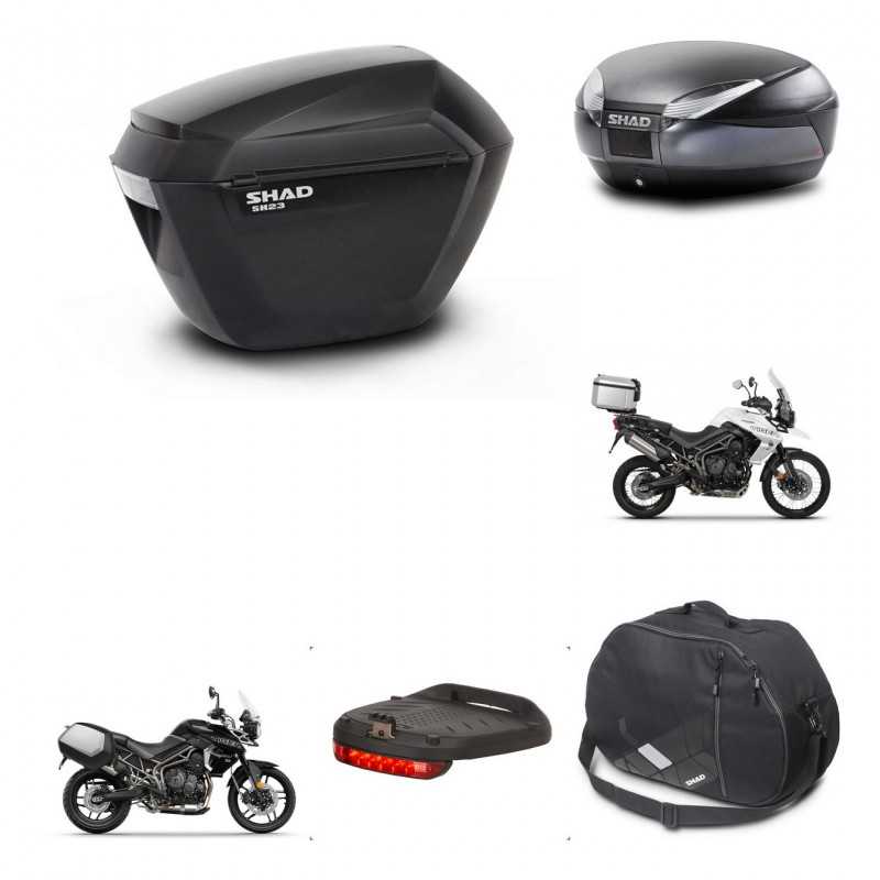 SHAD Baul trasero + maletas laterales herraje montaje accesorios 3p SH23 SH48 DARK GREY PREMIUM KIT-271676