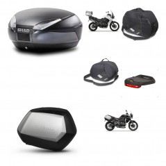 SHAD Maletas laterales + baul trasero herraje montaje accesorios 3p SH48 DARK GREY PREMIUM SC SH35 KIT-271680