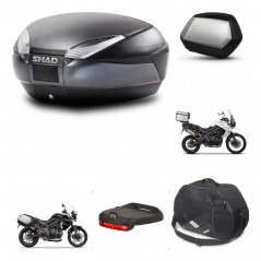 SHAD Maletas laterales + baul trasero herraje montaje accesorios 3p SH48 DARK GREY PREMIUM SC SH35 KIT-271681