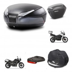 SHAD Side cases + rear trunk + mounting hardware + accessories + 3p hardware SH48 DARK GREY PREMIUM SH23 ALU KIT-271682