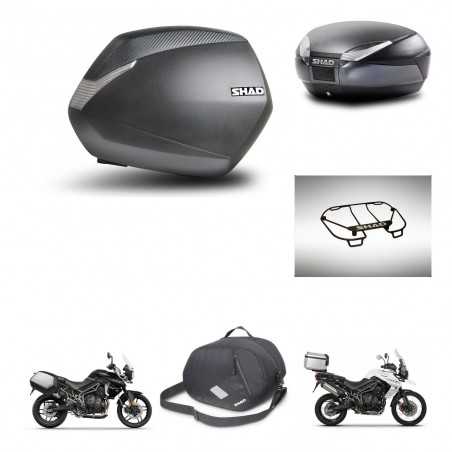 SHAD Baul trasero + maletas laterales accesorios herraje montaje 3p SH36 SH 36 SH48 DARK GREY PREMIUM KIT-271683