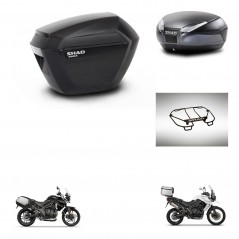 SHAD Baul trasero + maletas laterales parrilla portabultos superior herraje montaje 3p SH23 SH48 DARK GREY PREMIUM KIT-271685