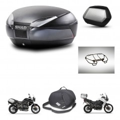 SHAD Maletas laterales + baul trasero accesorios herraje montaje 3p SH48 DARK GREY PREMIUM SC SH35 KIT-271689