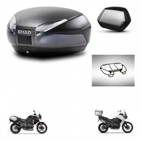 SHAD Side cases + rear trunk + upper rack rack + mounting hardware + 3p hardware SH48 DARK GREY PREMIUM SC SH35 PREMIUM KIT-2716