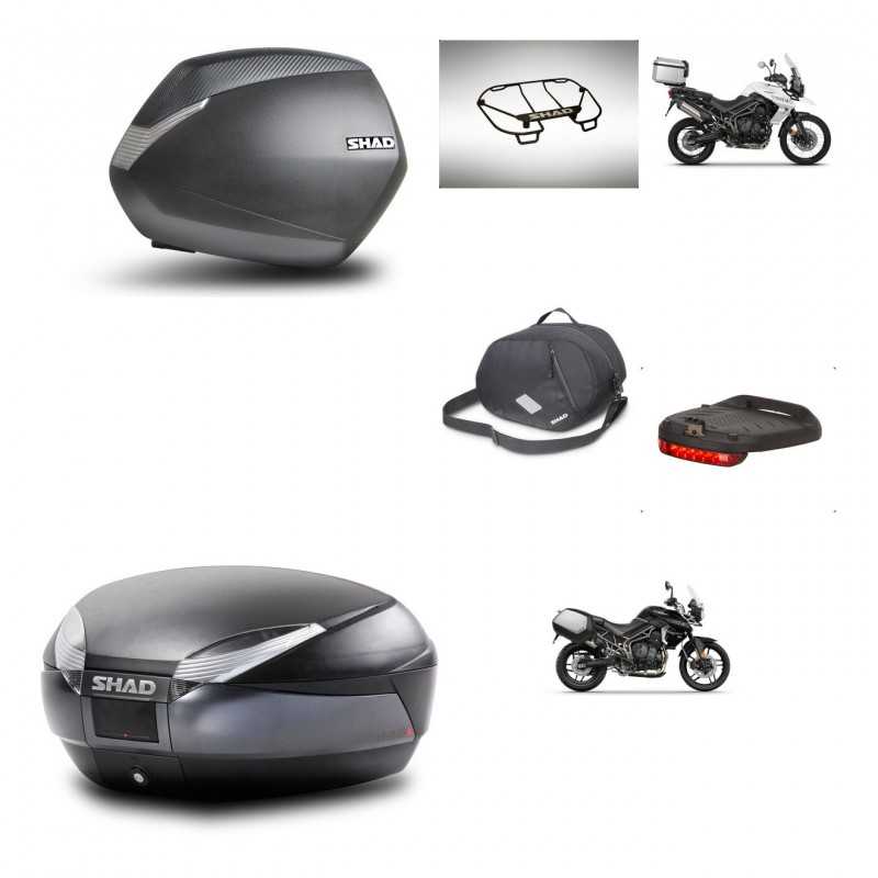 SHAD Baul trasero + maletas laterales accesorios herraje montaje 3p SH36 SH 36 SH48 DARK GREY PREMIUM KIT-271692