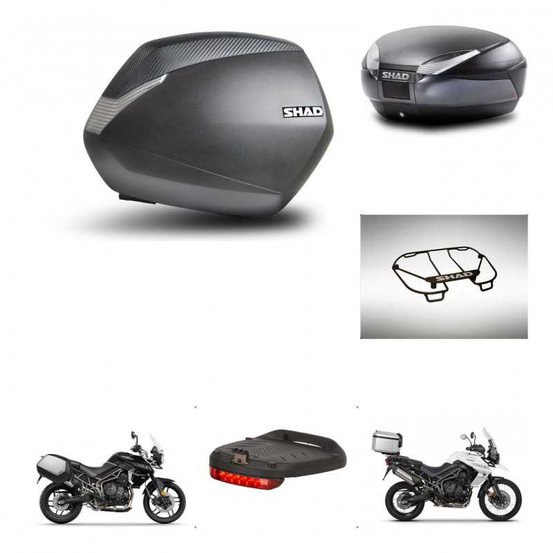 SHAD Baul trasero + maletas laterales accesorios herraje montaje 3p SH36 SH 36 SH48 DARK GREY PREMIUM KIT-271693