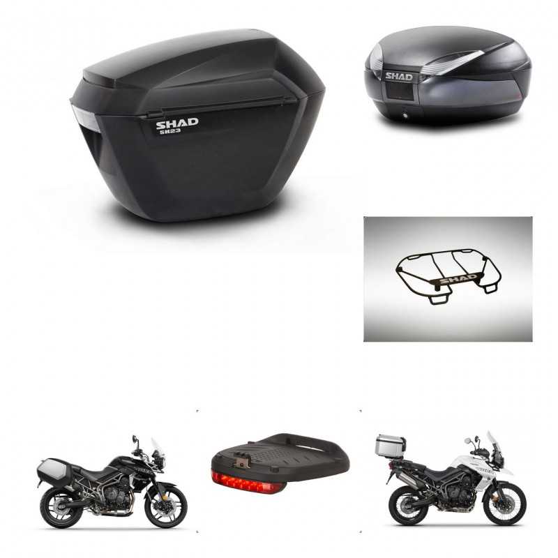 SHAD Rear trunk + side cases + accessories + mounting hardware + 3p hardware SH23 SH48 DARK GREY PREMIUM KIT-271694
