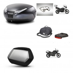 SHAD Maletas laterales + baul trasero accesorios herraje montaje 3p SH48 DARK GREY PREMIUM SC SH35 KIT-271698