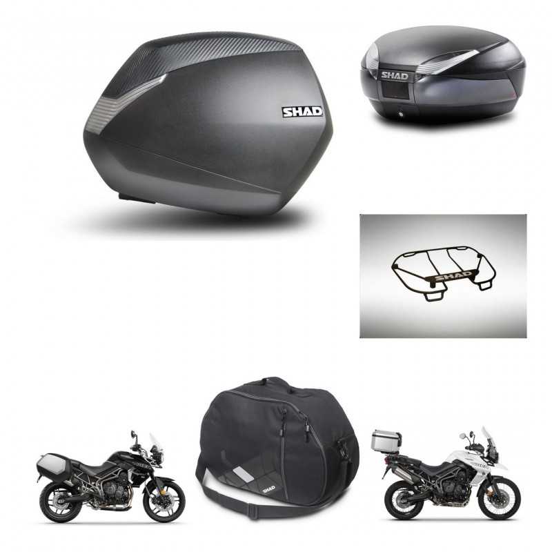 SHAD Rear trunk + side cases + accessories + mounting hardware + 3p hardware SH36 SH 36 SH48 DARK GREY PREMIUM KIT-271702