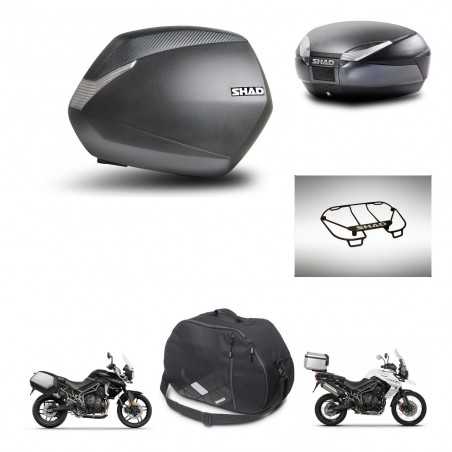 SHAD Baul trasero + maletas laterales accesorios herraje montaje 3p SH36 SH 36 SH48 DARK GREY PREMIUM KIT-271702