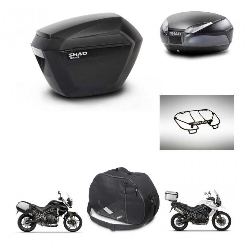 SHAD Rear trunk + side cases + accessories + mounting hardware + 3p hardware SH23 SH48 DARK GREY PREMIUM KIT-271703