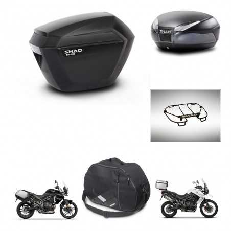 SHAD Baul trasero + maletas laterales accesorios herraje montaje 3p SH23 SH48 DARK GREY PREMIUM KIT-271703