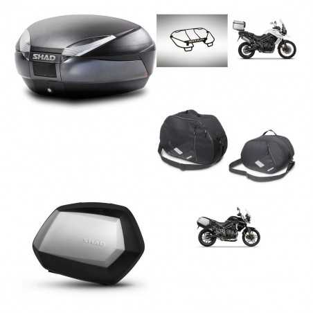 SHAD Maletas laterales + baul trasero accesorios herraje montaje 3p SH48 DARK GREY PREMIUM SC SH35 KIT-271707
